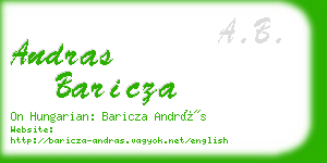 andras baricza business card